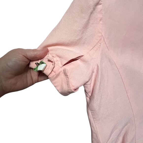 Laura Scott Tailored Pink Linen Blend 2-Piece Pant Suit Career Office 16P‎ READ - Picture 4 of 15